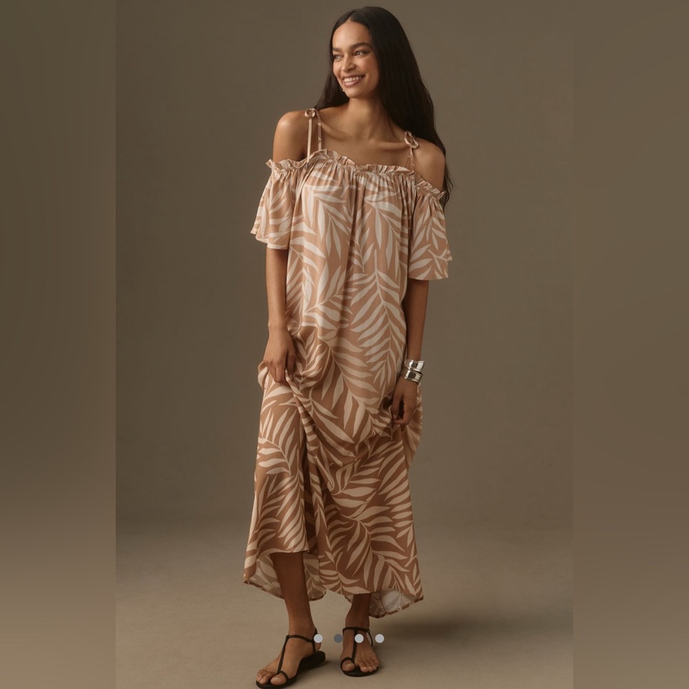 ANTHROPOLOGIE 'CONDITIONS APPLY' PRINTED TIE-STRAP KAFTAN - ONE SIZE - BNWT